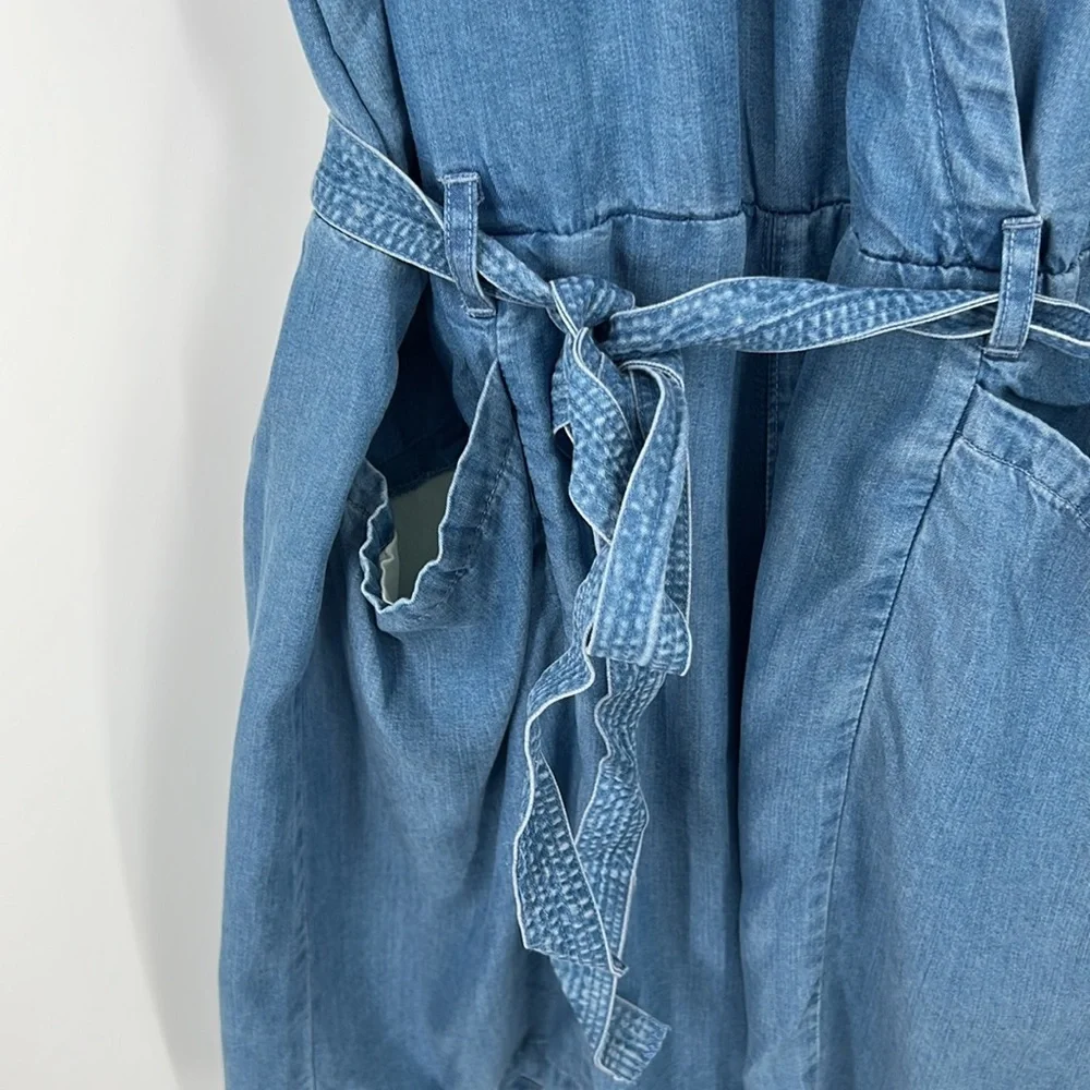 PAIGE Bettina Romper in Wind Wave Wash XL